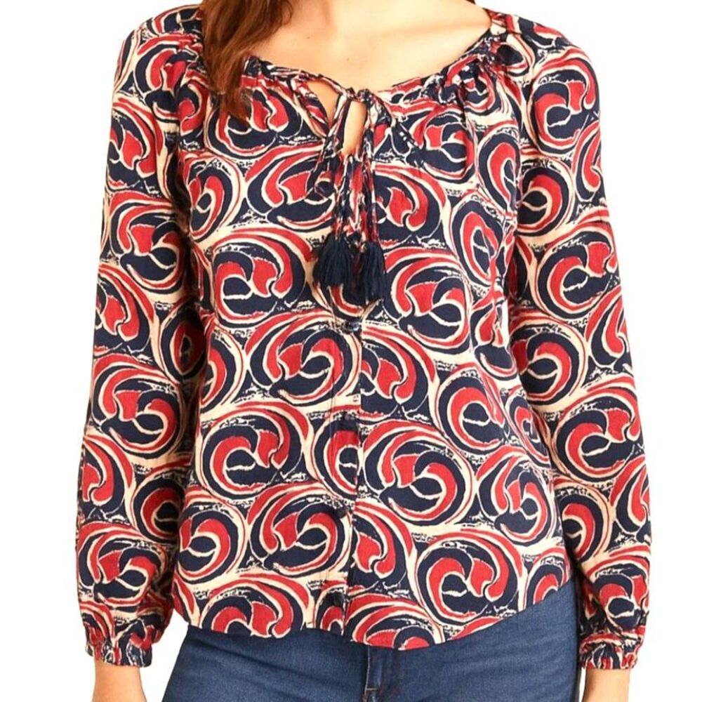 Tory Burch Cotton/Silk Blend Abstract Print Tunic - Size 4